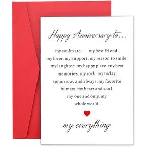 Anniversary Day Gifts for Women Men 1 Year Anniversary Day Gifts for Girlfriend Boyfriend One Year Wedding Anniversary for Couple 25th Paper Anniversary Cards for Husband Wife Valentines Easter Gifts