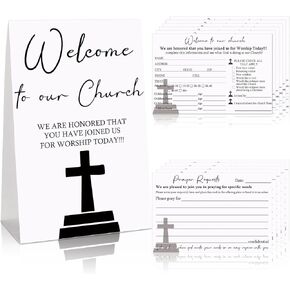 Fumete 101 Pcs Church Visitor Cards 1 Welcome to Our Church Card and 100 Pcs 4 x 6 Inches Prayer Request Welcome Visitor Cards for Connection Greeting Praying