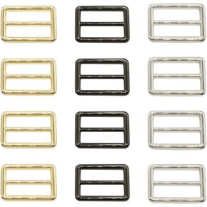 12 Pcs Slider Tri-Glide Buttons Adjustable Triglide Buckle Fasteners Slider Webbing Strap Tri Glide Buckles