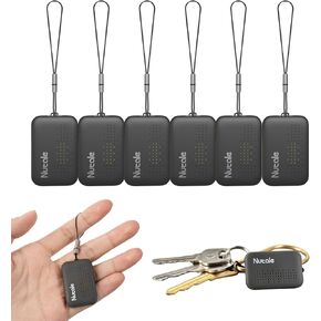 Key Finder Mini، جهاز تعقب بلوتوث مع سلسلة مفاتيح لمفاتيح ومحفظة الحيوانات الأليفة أو حقائب الظهر وبطاريات الأجهزة اللوحية (أسود، 6 عبوات)
