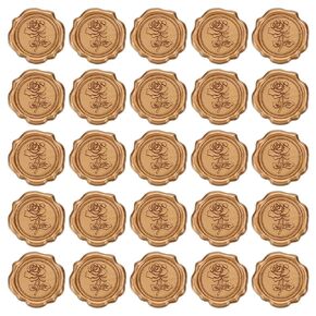 PATIKIL Wax Seal Stickers, 25 Pcs Embossed Self Adhesive Rose Sticker for Envelope Letter Wedding Invitation Card Birthday Party Gift Wrap, Red