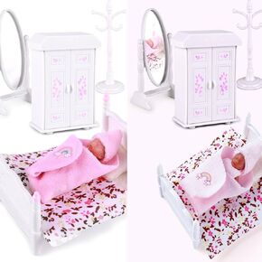 BABESIDE Mini Silicone Baby Dolls, 1PC White and 1PC Black 3 Inch Realistic Newborn Baby Dolls with Playset Accessories