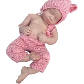 20" Full Body Solid Silicone Reborn Dolls Girl 3D Painted Newborn Baby Doll That Look Real Sleeping Babies 03 in Kuwait