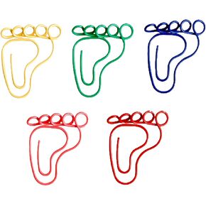50PCS 26mm/1.02inch Metal Creative Cute Foot Shaped Paper Clips Book Clips/Bookmarks Stationery Clips for Paper