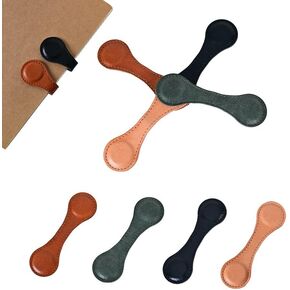 Personalized Magnetic Leather Bookmark，Handmade，Double-Sided Magnetic Book Mark Clip Gift for Book Lover Readers Men Women Teachers StudentsPrepared Gift (4)
