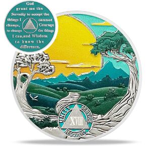 Green Forest Forest Coin Coin - Recovery Sun Sun Seven AA Coins - Mountain Tree Road Na AA Chips and Medallions - 1-20 Prime Chip Chip Ecluction