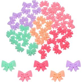 50pcs أقواس السحر الراتنج ، وسحر راتنجات السطح ، القوس الهتاف ، أقواس لطيفة ، تزيين هتاف الدبوس السحر متعدد الألوان مجموعة من الراتنجات المختلطة مجموعة الحالات غير المرغوب فيها.