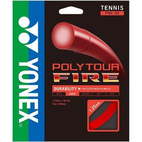 Yonex Poly Tour Fire 16 130 Tennis Racquet String Red