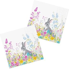 Easter Paper Napkins Watercolor 80 Pieces Party Disposable Luncheon Napkins 13 x 13in Dinner Napkins