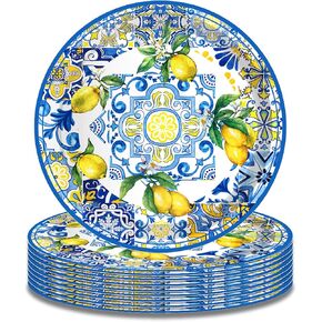 24pcs 9 '' Capri Lemon Party Paper Paper Plate Lemons Decoration Lemons Paper Paper Plates Lemons Plate Diversion for Capri Lemons Partys Supplies