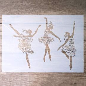 DIY Decorative Ballerina Stencil Template for Painting on Walls Furniture Crafts (A4 Size)