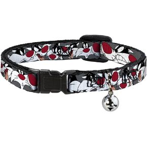 طوق القط الانفصالي Sylvester the Cat Expressions Gray 8 إلى 12 بوصة 0.5 بوصة