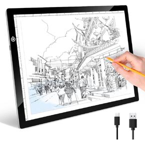 RTJOY A3 لوحة تتبع LED SLIM LED ، لوحة قابلة للتعديل LED Powered Copy LED لنقل الوشم ، رسم DIY ، فن الماس ، رسم ، حرفة فينيل الأعشاب الضارة