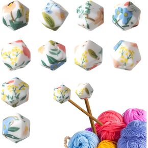 10 PCS Knitting Needle Stoppers, Hexagon Knitting Needle Point Protectors Stoppers Fit Size 2.5-13 (3mm-9mm) Needles Silicone Knittings Needles Caps for Beginners Crochet Hand DIY Supplies