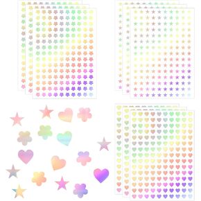 1350 PCS ملصقات صغيرة ، ملصقات النجوم الصغيرة ، ملصقات ثلاثية الأبعاد ذاتية اللصق ، ملصقات زهرة القلب الصغيرة اللامعة ، نجم رقائق لمكافأة الفصل الدراسي المدرسي في المنزل