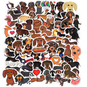 60 قطعة لطيفة ملصقات الكلب dachshund لزجاجات المياه ، kawaii sausage pet dog ملصقات الكلاب ، شارات الفينيل المقاومة للماء لعشاق الكلاب هدية DIY دراجة الأمتعة هاتف حالة محمول skatbook skatbook