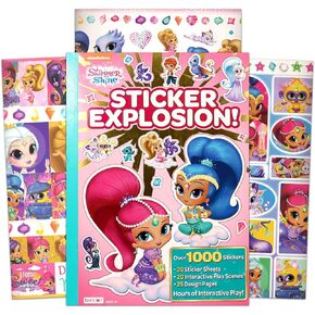 حزمة انفجار كتاب Shimmer and Shine - 1000+ ملصقات Shimmer و Shine في كتاب نشاط واحد للفتيات ، الأطفال | نشاط حورية البحر للشباب