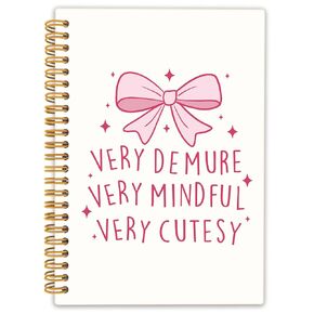 دفتر Locomiss Coquette Pink Bow Spiral Notebook ، دفاتر المجلة الجمالية الوردية Preppy لأخذ الملاحظات ، مستلزمات Office Girly ، رزين للغاية للغاية للغاية في دفتر غلاف فني للغاية 5.5 × 8.3
