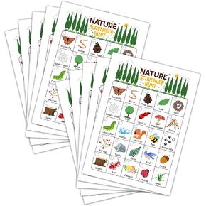 Nature Scavenger Hunt Game ، Camping Treasure Hunt Party Games ، أنشطة أعياد الميلاد للبالغين ، مطاردة العطلات للعائلة والأصدقاء ، زخارف حفلات Spring Scavenger Hunt (25 Pack) -03