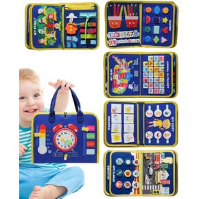 Busy Board Montessori Toys for 1 2 3 4 Year Old Girl Busy Book for Toddlers Preschool Learning Book for Fine Motor Skills, Sensory Toys for Autism Kids, Birthday Valentines Gifts for Girl 1-3 -Pink in Kuwait