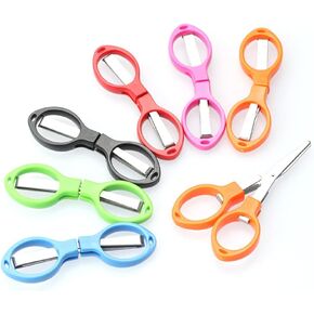 AKOAK 5 قطع مقصات قابلة للطي مقص سفر محمول مقص جيب سفر صغير للطي للمنزل والمكتب أدوات DIY للأطفال