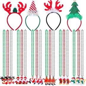 Atonofun 22 PCS حفلات عيد الميلاد ، إكسسوارات أزياء عيد الميلاد مع قلادات عيد الميلاد المذهلة عقال عيد الميلاد للأطفال ديكورات حفلة عيد الميلاد