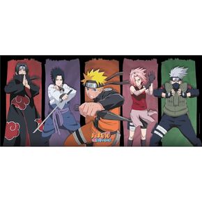 Abystyle Naruto Shippuden Group الشخصيات الأيقونية Gaming Mousepads 35 "× 16" منصات الماوس المطاطية غير المرتقة.