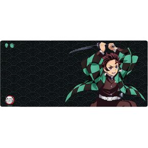 Demon Slayer Kimetsu No Yaiba Tanjiro Gaming Mouse Pad, Computer Mouse Mat, Flat Stitched Edge, Non-Slip Rubber Base, Gamers & Office Use - Officially Licensed