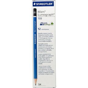 Staedtler Mars Lumograph الكتابة ، الرسم ، قلم رصاص رسم (مربع 12) (5H)