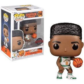 فونكو بوب! التلفزيون: Stranger Things Season 4 - Lucas في كرة السلة الموحدة Walmart الحصرية مع حامية بوب بايرون العلية