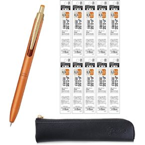 ZEBRA SARASA GRAND Gel Ballpoint Pen 0.3mm Green Black + 10 Refills, qullity original Black slim pen case