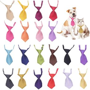 Wepetyo 10 PCS نقي ملون TIE TIE DOG مع طوق قابل للتعديل للكلاب القطط زخرفة الحفلات الصيفية (نمط مختلط)