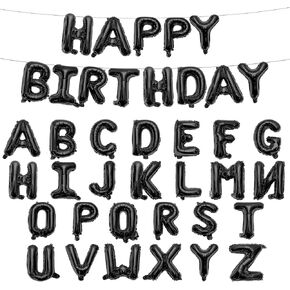 65 Pcs 16 Inches Happy Birthday and 2 Sets A-Z Letter Balloons, DIY Custom Alphabet Mylar Balloons Banner Sign for BDay, Graduation Halloween Thanksgiving Christmas Party Decorations (Gold)