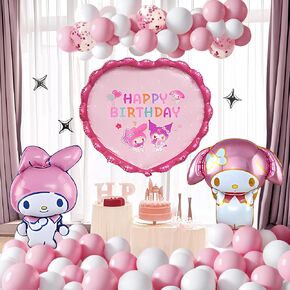 Birthday Decorations Balloons Banner Kit Cute Melody Party Supplies My Happy Birthday Wall Decor For Girls