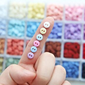 7.5mm / 0.30 inches Tiny Resin Matte Finish Round Buttons, Mini Resin Buttons, Mini Button for Doll Clothes, Craft Supplies (10PCS)