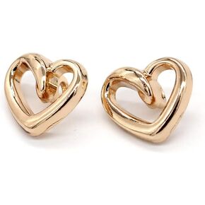 20Pcs 13mm(0.492inch) Heart Shape Gold Metal Buttons for Clothing, Wedding Dress, Women Shirt, Decorative Sewing Accessories (Gold)