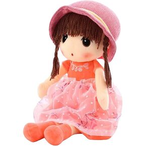 دمى Ikasus Rag For Girls ، Plush Baby Doll Girl for Kids ، 17.7 sweetheart soft baby doll dolls dolls ، toy plush toy with hat skirt toy baby baby girls sleeping sleeping doll عيد ميلاد هدية عيد ميلاد