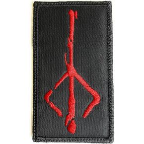 Bloodborne Hunter's Rune Patch - Funny Tactical Military Morale Embroidered Patch Hook Fastener Backing Black Background