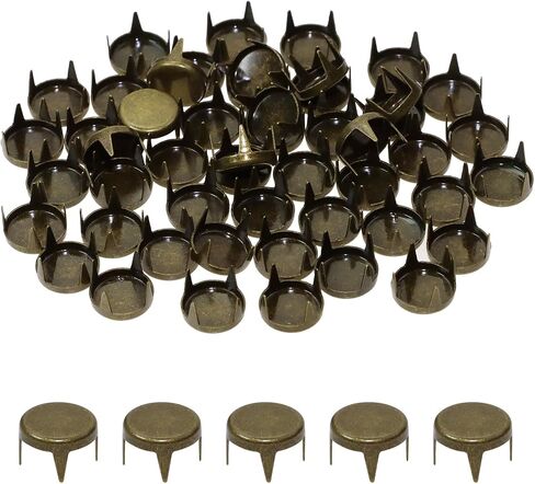 فقط Kxy 100pcs 4 مخلب مسطح أعلى برسل مسار أسفل مسمار سبوت بقعة المعادن الظفر الرحم البارك برسل البسلعة لملابس حزام حزام أحذية معصم تريقة حقيبة ظهر للمجوهرات قبعة ديي جلدية (برونزية) in Saudi Arabia