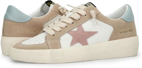 VINTAGE HAVANA Women's Reflex Sneaker, Natural/Gold, 7 in Saudi Arabia
