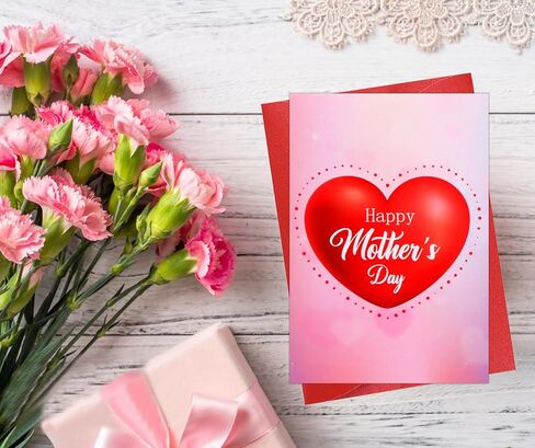 D24TIME Mothers Day Pop Up Cards for Mom Best Mom Ever Card with Envelope 3D Happy Mother's Day Gift Greeting Card for New Mom Mother Wife Happy Mothers Day Gifts Cards from Daughter Son Husband Kids in Kuwait
