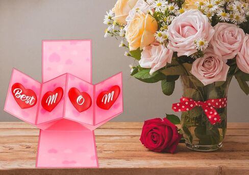 D24TIME Mothers Day Pop Up Cards for Mom Best Mom Ever Card with Envelope 3D Happy Mother's Day Gift Greeting Card for New Mom Mother Wife Happy Mothers Day Gifts Cards from Daughter Son Husband Kids in Kuwait