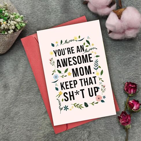 Funny Mother’s Day Card for Her, Hilarious Birthday Gift for Queen Fans, Mama Card for Women in Saudi Arabia