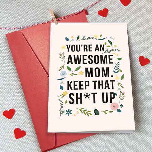 Funny Mother’s Day Card for Her, Hilarious Birthday Gift for Queen Fans, Mama Card for Women in Saudi Arabia