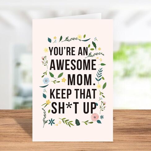 Funny Mother’s Day Card for Her, Hilarious Birthday Gift for Queen Fans, Mama Card for Women in Saudi Arabia
