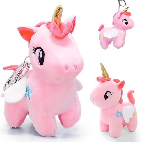 JIAHO Unicorn Stuffed Animal Cute Plushies for Girls, Boys and Babies, Unicorn Plush Toys with Wings, Small Stuffed Animals for Kids Party Favors, Carnival Prizes, Decorations - Pink Unicorn Plushies in Kuwait