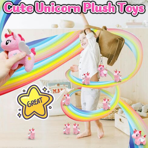 JIAHO Unicorn Stuffed Animal Cute Plushies for Girls, Boys and Babies, Unicorn Plush Toys with Wings, Small Stuffed Animals for Kids Party Favors, Carnival Prizes, Decorations - Pink Unicorn Plushies in Kuwait