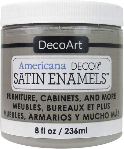 DecoArt Satin Enamels Classic Black, 8 fl oz, Jar (Pack of 3) in Kuwait