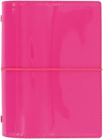 Filofax Domino Patent Organizer, Pocket Size, Hot Pink - High-Gloss, Contemporary, Six Rings, Week-to-View Calendar Diary, Multilingual, 2025 (C022480-25) in Saudi Arabia