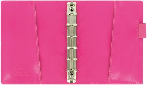 Filofax Domino Patent Organizer, Pocket Size, Hot Pink - High-Gloss, Contemporary, Six Rings, Week-to-View Calendar Diary, Multilingual, 2025 (C022480-25) in Saudi Arabia